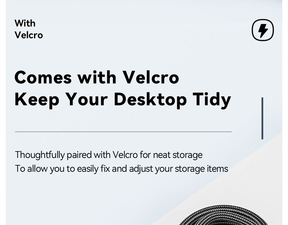 Nabíjací kábel ESSAGER 100W 7A USB-A na Type-C, s digitálnym displejom, USB2.0 480Mbps, s suchým zipsom, protokol QC.