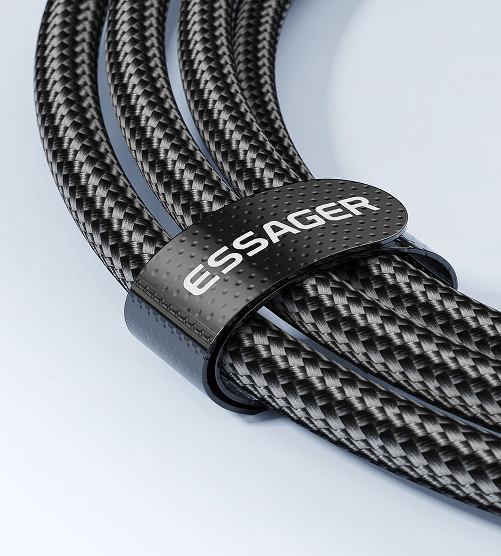 ESSAGER 100W dátový kábel Type-C na Type-C, PD rýchlonabíjanie, prenosová rýchlosť 480 Mbps, pre MacBook / tablet / mobilný telefón Huawei Samsung - 1m kábel