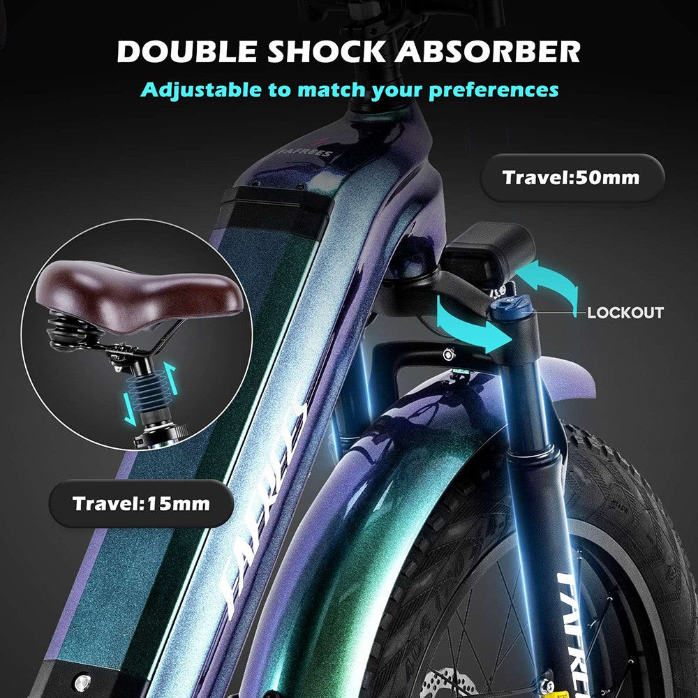 Elektrokolo Fafrees F20 Master, 20*4.0 palcové pneumatiky, 500W zadný pohon, maximálna rýchlosť 25 km/h, 48V 22.5Ah batéria Samsung, dojazd 140-160 km, hydraulické kotúčové brzdy, rám z uhlíkových vláken - šedá Aurora.