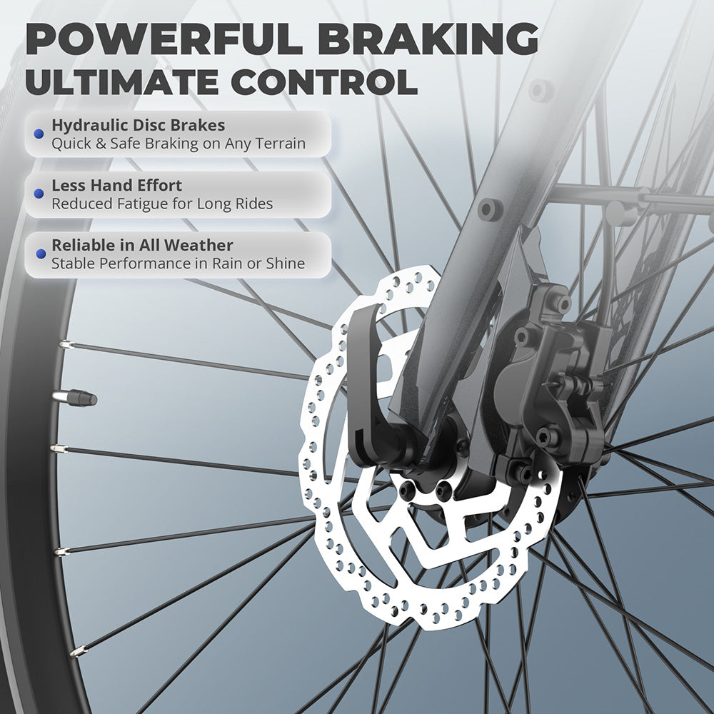 Elektrokol Fafrees F700M, 250W motor, 36V 10Ah batéria, pneumatiky 700*42C, max. rýchlosť 25 km/h, max. dojazd 100 km, hydraulické kotúčové brzdy, snímač krútiaceho momentu, 9-stupňová prevodovka SHIMANO CUES - čierna