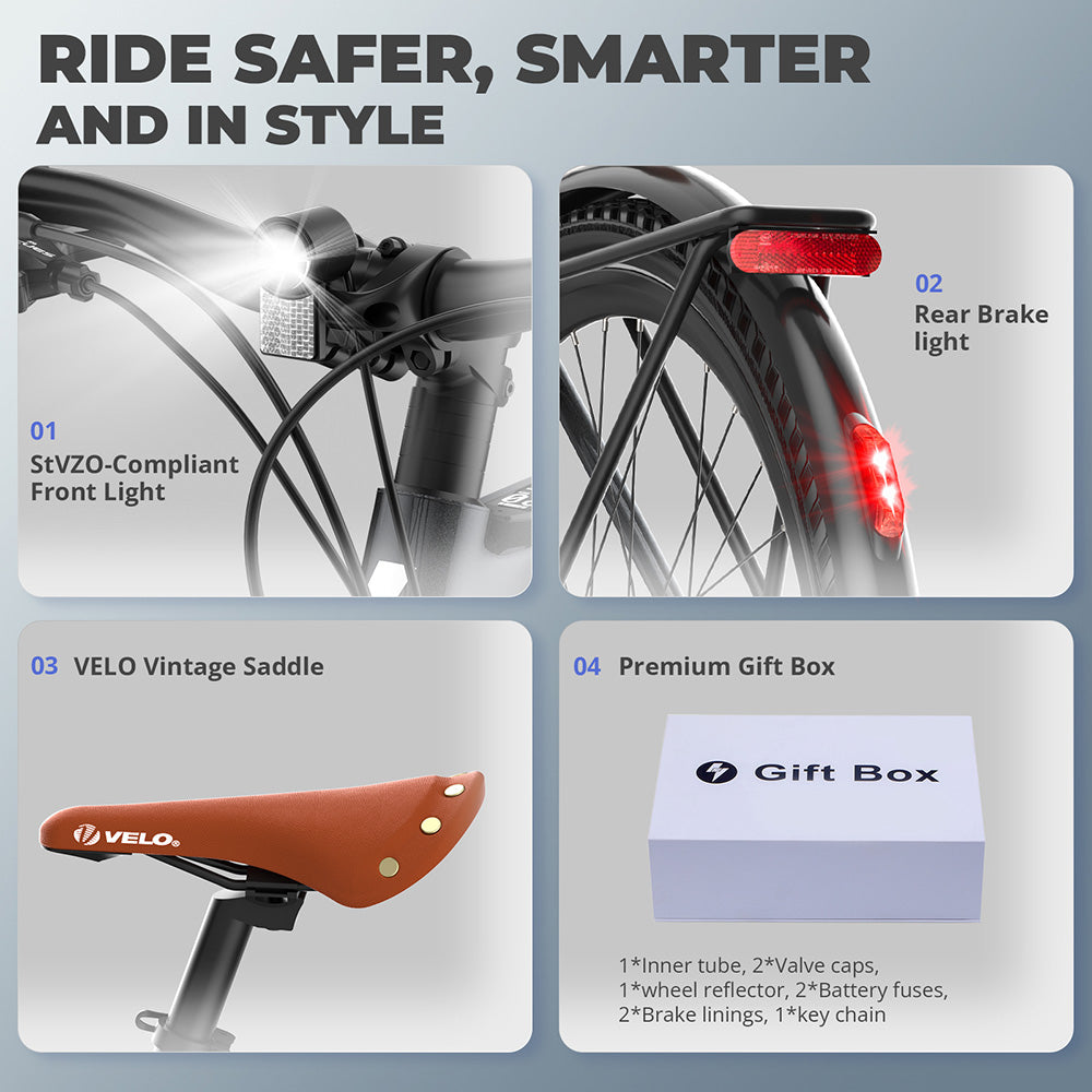 Elektrokol Fafrees F700M, 250W motor, 36V 10Ah batéria, pneumatiky 700*42C, max. rýchlosť 25 km/h, max. dojazd 100 km, hydraulické kotúčové brzdy, snímač krútiaceho momentu, 9-stupňová prevodovka SHIMANO CUES - čierna