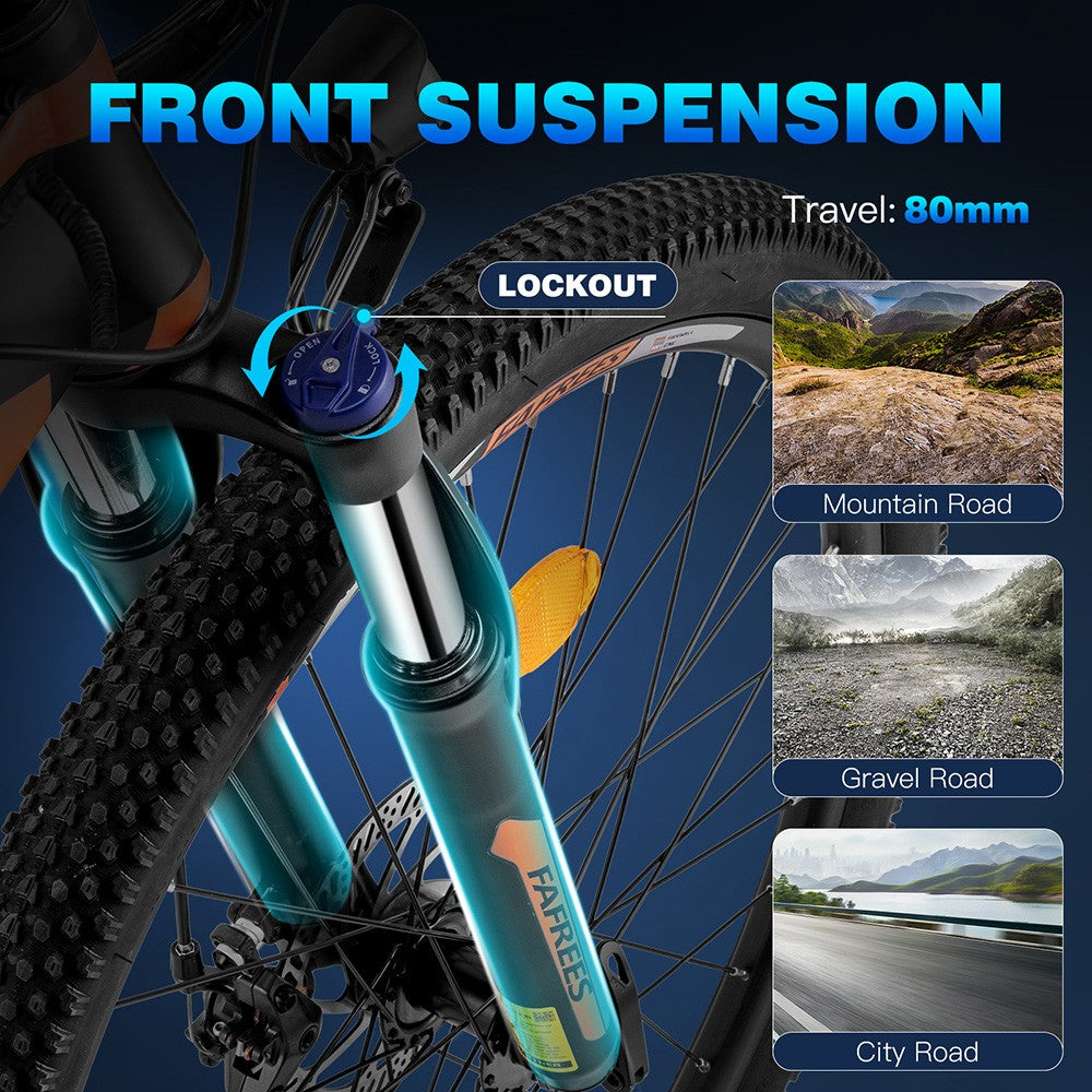 Elektrokol Fafrees Hailong One, 250W motor, 36V/13Ah batéria, 26*2,1 palcové pneumatiky CST, max. rýchlosť 25 km/h, max. dojazd 100 km, LCD displej, 21-stupňová prevodovka SHIMANO - čierna