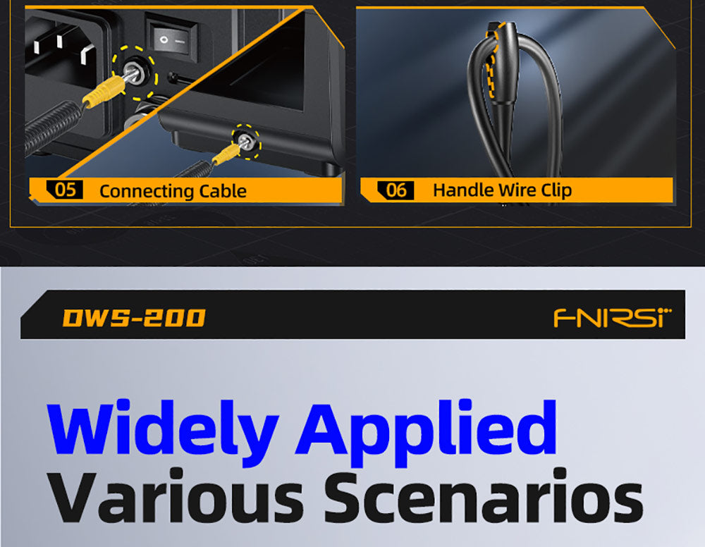 FNIRSI DWS-200 F245 Premium 200W sada pájecích staníc s 6 hrotmi a 2 pomocnými rukami, režim hodnoty a krivky teploty, 3 pamäťové miesta pre teplotu, plnefarebný displej