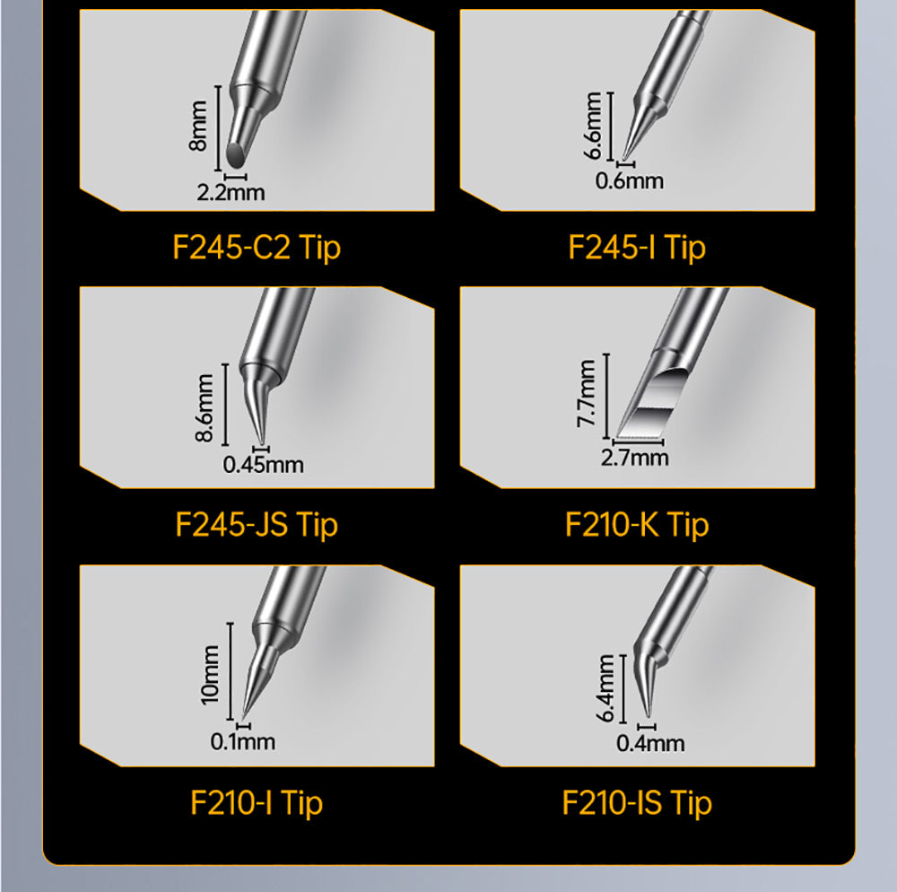 Sada digitálnej spájkovačky FNIRSI DWS-200 F245 Standard 200W s 1 spájkovačkou a 2 pomocnými rukami, režimom hodnoty a priebehu teploty, 3 pamäťovými poziciami teploty, plnefarebným displejom.