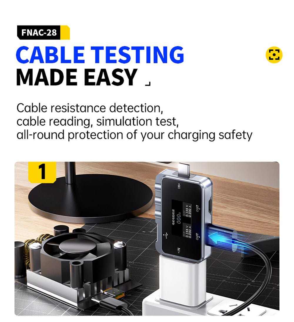 FNIRSI FNAC-28 2v1 Tester USB typu C