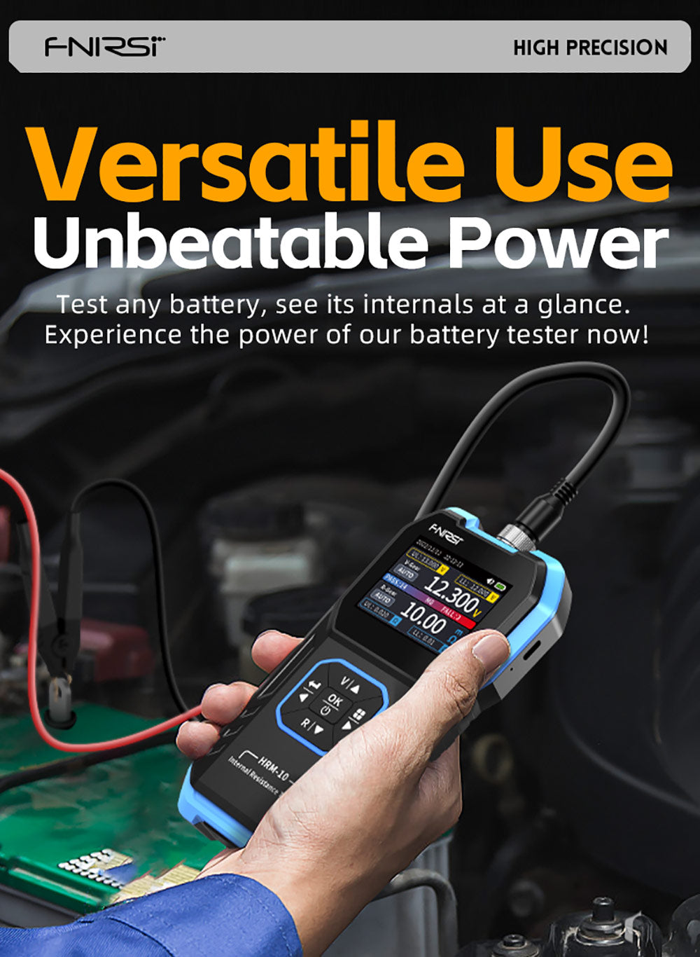Tester napětí a vnitřního odporu baterie FNIRSI HRM-10