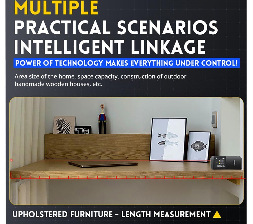 FNIRSI IR40 Inteligentný laserový diaľkomer, digitálny merač vzdialenosti, merací rozsah 40 m, 360° gravitačný senzor, pripojenie cez aplikáciu, batéria 400 mAh – šedá