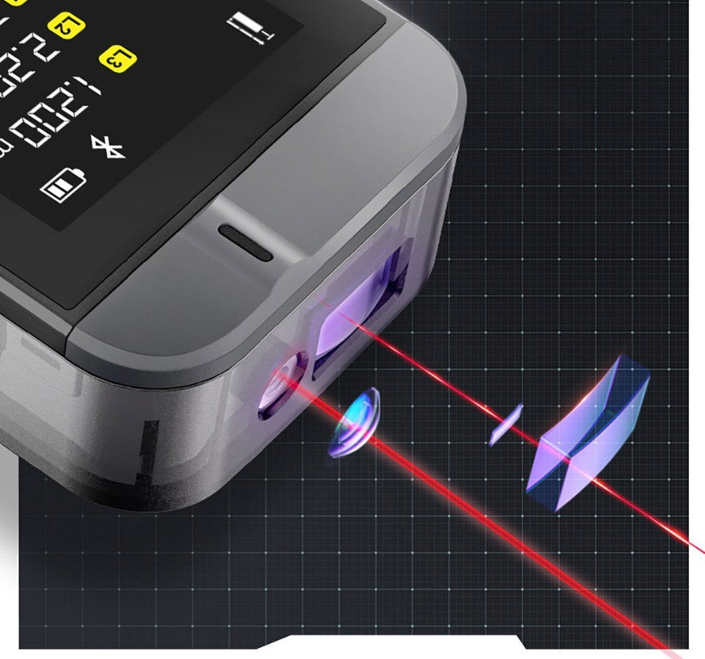 FNIRSI IR40 Inteligentný laserový diaľkomer, digitálny merač vzdialenosti, dosah merania 40 m, 360° gravitačný senzor, pripojenie cez aplikáciu, batéria 400 mAh – šedá