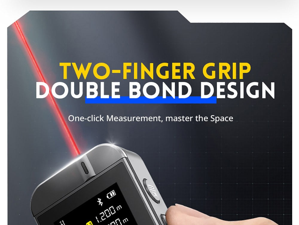 FNIRSI IR40 Inteligentný laserový diaľkomer, digitálny merač vzdialenosti, dosah merania 40 m, 360° gravitačný senzor, pripojenie cez aplikáciu, batéria 400 mAh – šedá