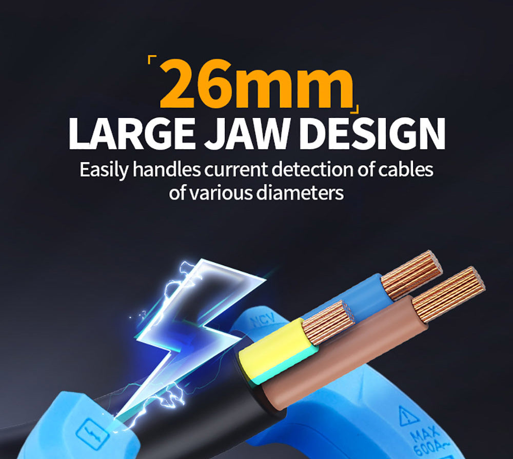 Digitálny ampérmeter FNIRSI MC40, 6000 meracích jednotiek True RMS, automatický rozsah, meranie prúdu do 600 A