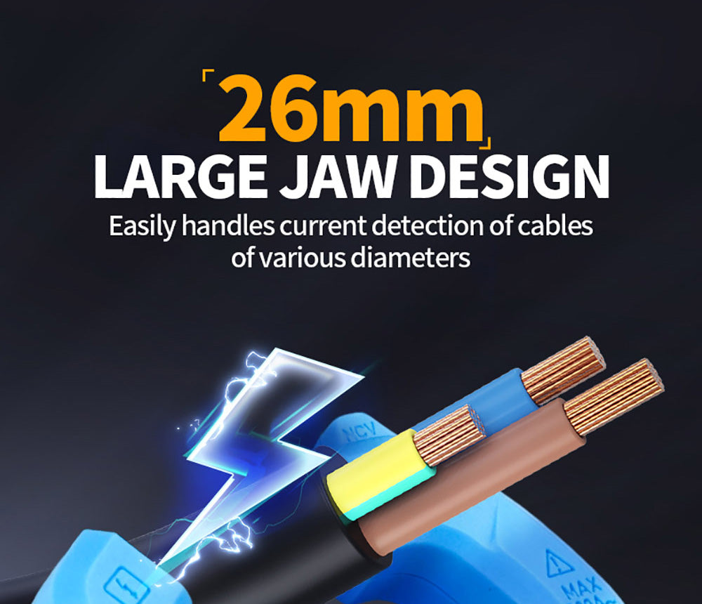 Digitálny ampérmeter FNIRSI MC40, 6000 meracích jednotiek True RMS, automatický rozsah, meranie prúdu do 600 A