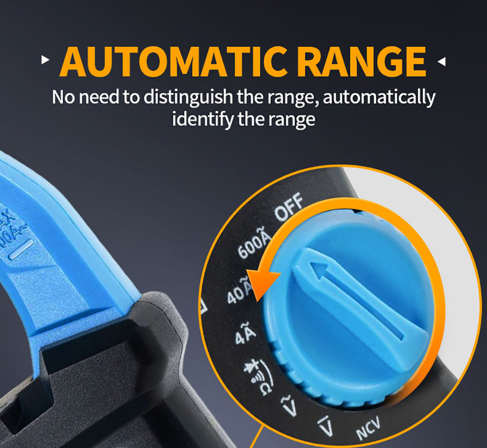 Digitálny ampérmeter FNIRSI MC40, 6000 meracích jednotiek True RMS, automatický rozsah, meranie prúdu do 600 A