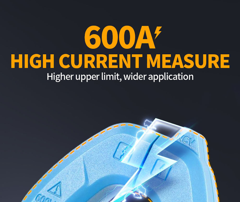 Digitálny ampérmeter FNIRSI MC40, 6000 meracích jednotiek True RMS, automatický rozsah, meranie prúdu do 600 A