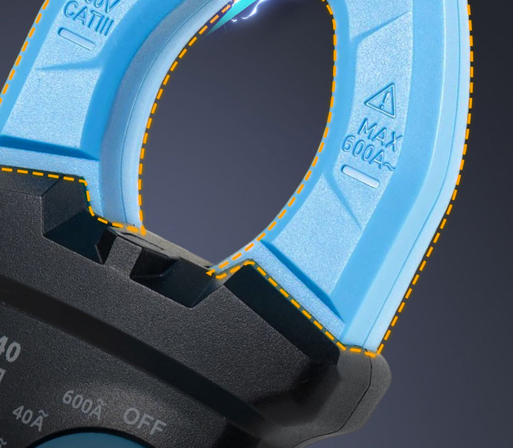 Digitálny ampérmeter FNIRSI MC40, 6000 meracích jednotiek True RMS, automatický rozsah, meranie prúdu do 600 A