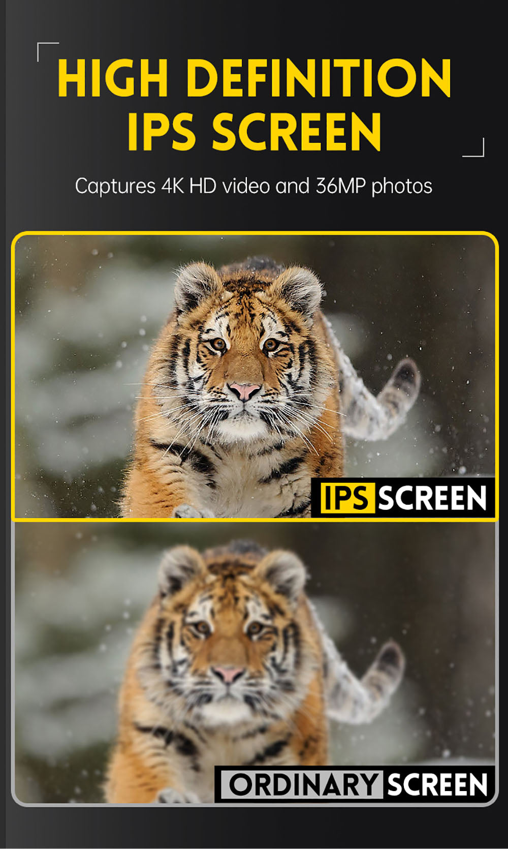 FNIRSI NVS-20 4K digitálny nočný monokulár, 1,54" IPS displej, 6x digitálny zoom, 850nm infračervené svetlo, 7-stupňové nastaviteľné IR - čierna
