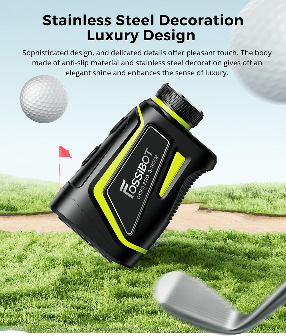 FOSSiBOT C1000 Pro Golf Rangefinder, zelený a červený OLED displej, meracia rýchlosť 0,06 s, merací rozsah 1000 m, vodotesnosť IP54