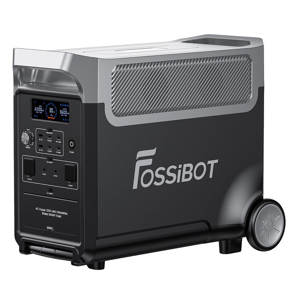 FOSSiBOT F3600 Pro Portable Power Station, 3840Wh LiFePO4 Battery, Max. 11520Wh Expansion, 3600W High AC Output, 2000W Max Solar Charge, 1.5h Full Charge, PD 100W, 13 Output Ports, LED Flashlight, UPS, APP Control