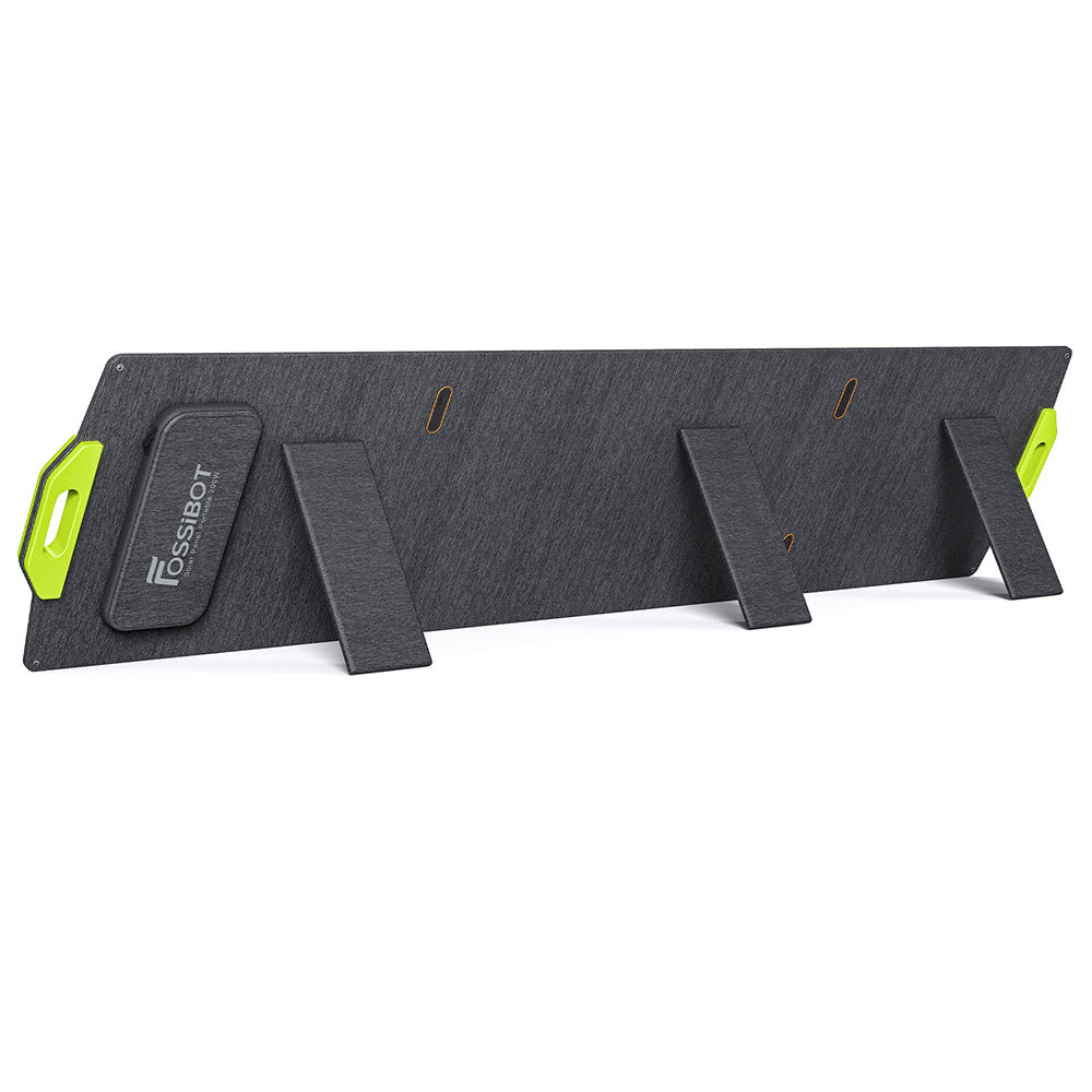 FOSSiBOT SP200 200W Foldable Solar Panel, 23.4% High Cell Efficiency, ETFE Coating, Adjustable Kickstands for Home, RV, Camping, Blackout - Green