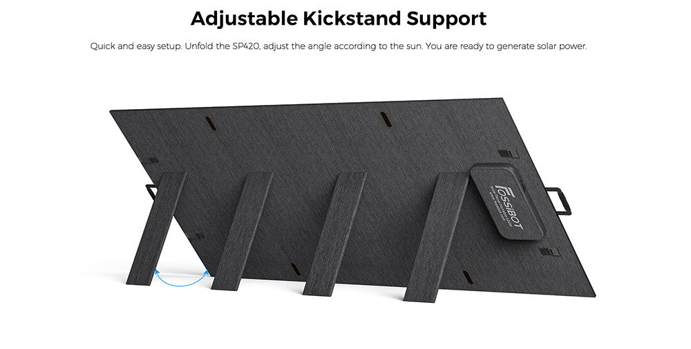 Prenosný skladací solárny panel FOSSiBOT SP420 420W, účinnost konverzie 23,4 %, vodotesný IP67