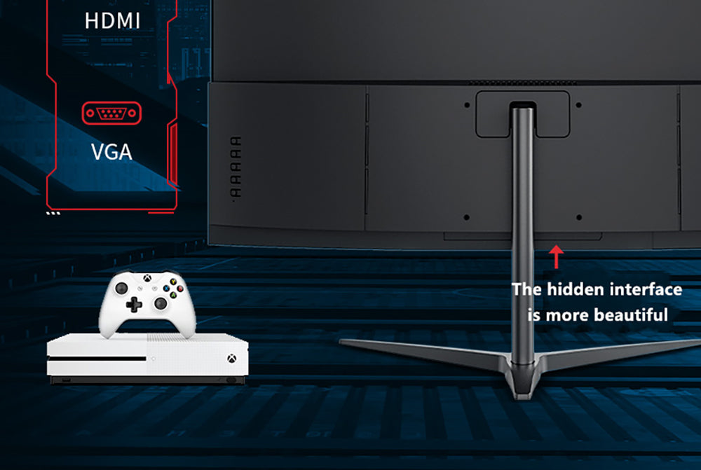 Herný monitor FYHXele FY24FMC-W, 24 palcový 1080P FHD 16:9 VA displej, obnovovacia frekvencia 75 Hz, 2800R MVA panel, doba odezvy 2 ms, 99 % sRGB, nastaviteľný sklon, biela farba