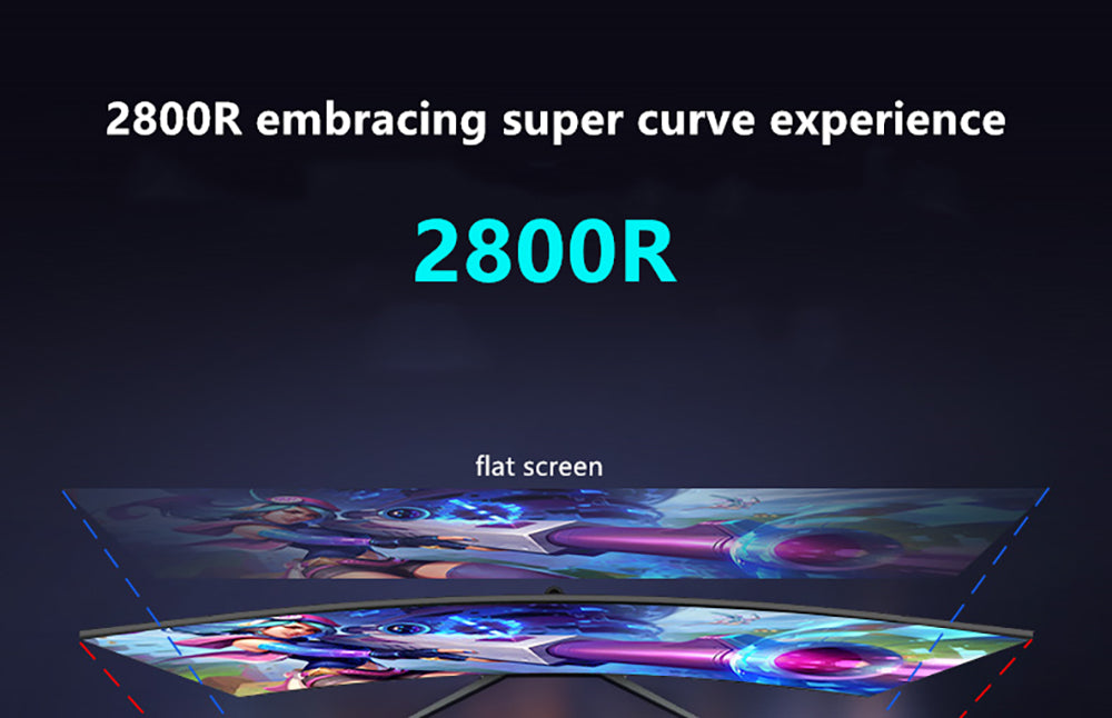 Herný monitor FYHXele FY24FMC-W, 24 palcový 1080P FHD 16:9 VA displej, obnovovacia frekvencia 75 Hz, 2800R MVA panel, doba odezvy 2 ms, 99 % sRGB, nastaviteľný sklon, biela farba