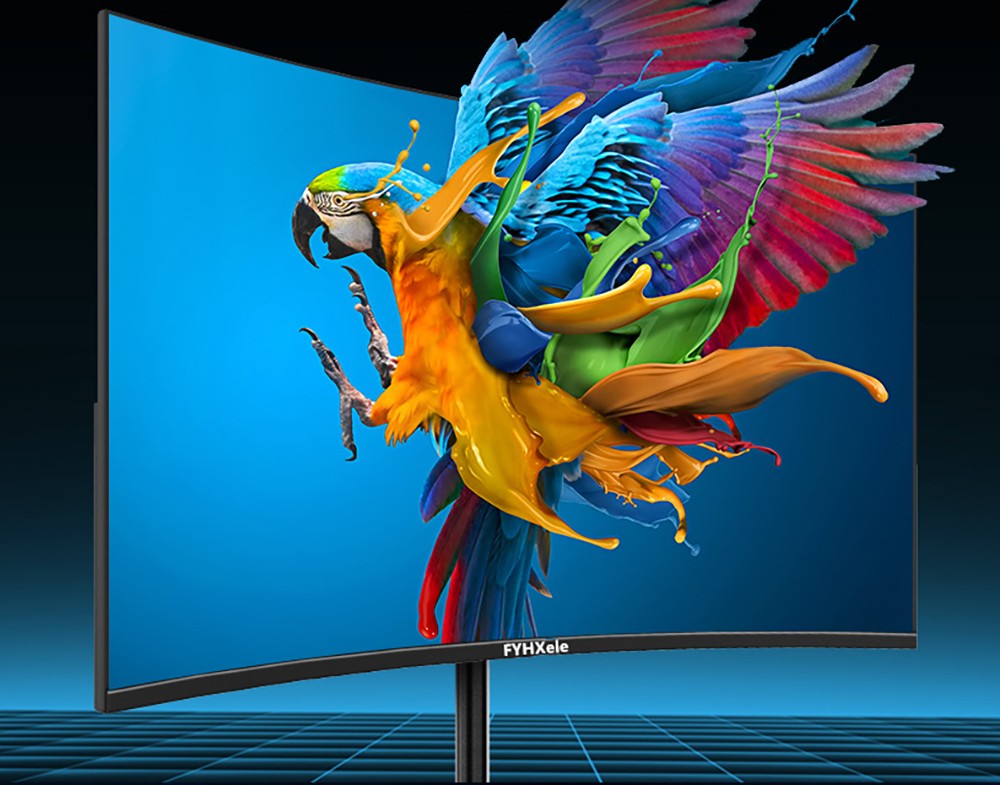 FYHXele FY27FMC-B 27-palcový zakrivený herný monitor s 2800R, 1920*1080 FHD 16:9 VA displej, obnovovacia frekvencia 75 Hz, doba odezvy 2 ms, 99 % sRGB, 1*HDMI 1*VGA 1*Audio, nastaviteľný sklon