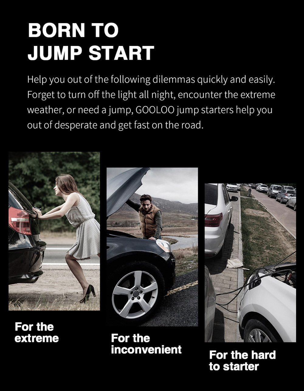 GOOLOO GP4000 PRO štartovací prístroj, 26800mAh powerbanka, 4000A špičkový prúd, 15V 10A DC výstup, 1W biela LED, 10L nafta