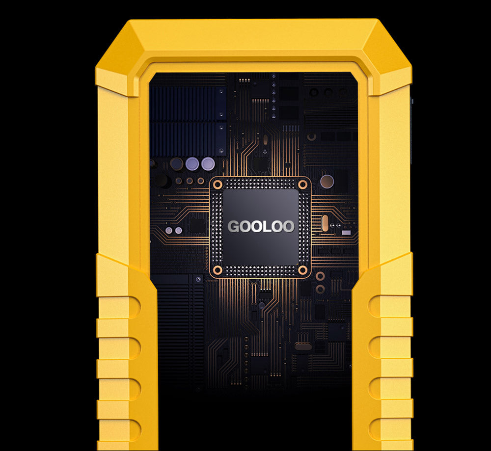 GOOLOO GP4000 PRO štartovací prístroj, 26800mAh powerbanka, 4000A špičkový prúd, 15V 10A DC výstup, 1W biela LED, 10L nafta