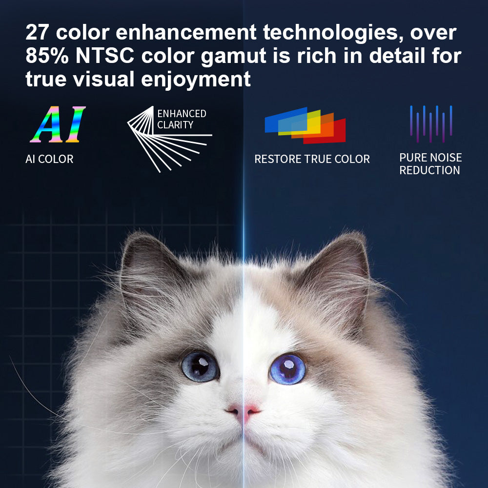 LCD projektor GXMO P10, 300 ANSI lumenov, 1280*720P, 2,4/5 GHz WiFi, Android 10, motorické polautomatické zaostrenie, korekcia lichobežníkového zkreslenia - EU zástrčka