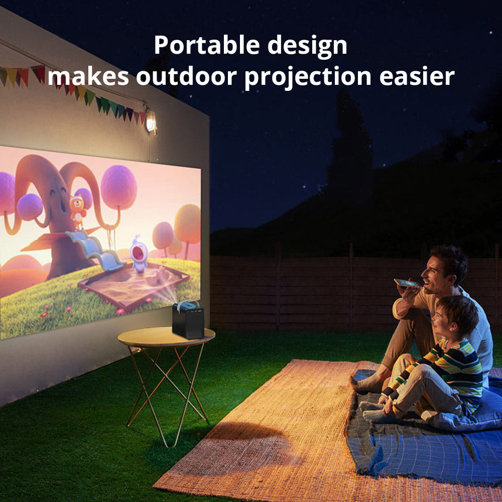 LCD projektor GXMO P10, 300 ANSI lumenov, 1280*720P, 2,4/5 GHz WiFi, Android 10, motorické polautomatické zaostrenie, korekcia lichobežníkového zkreslenia - EU zástrčka