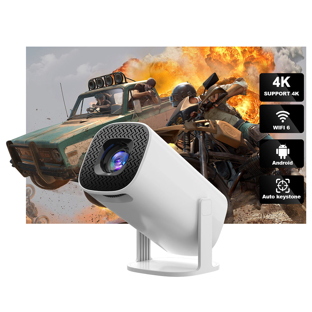 GXMO P30 Portable Projector, 180° Flip, 150 ANSI, 1280*720P, Keystone Correction, Android 11, WiFi 6 - EU Plug