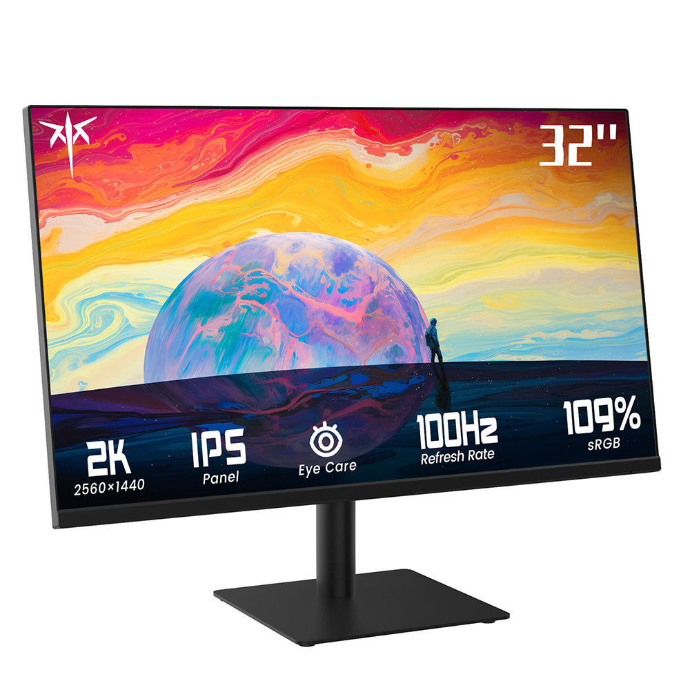 KTC H32T13 Gaming Monitor, 32 inch 2560*1440 16:9 IPS Screen, 100Hz Refresh Rate, FreeSync &amp; G-Sync, 1000:1 Contrast Ratio, Low Blue Light &amp; Flicker Free, 2*HDMI 2.0, 1*DP1.4, 1*Earphone Jack, VESA Mount