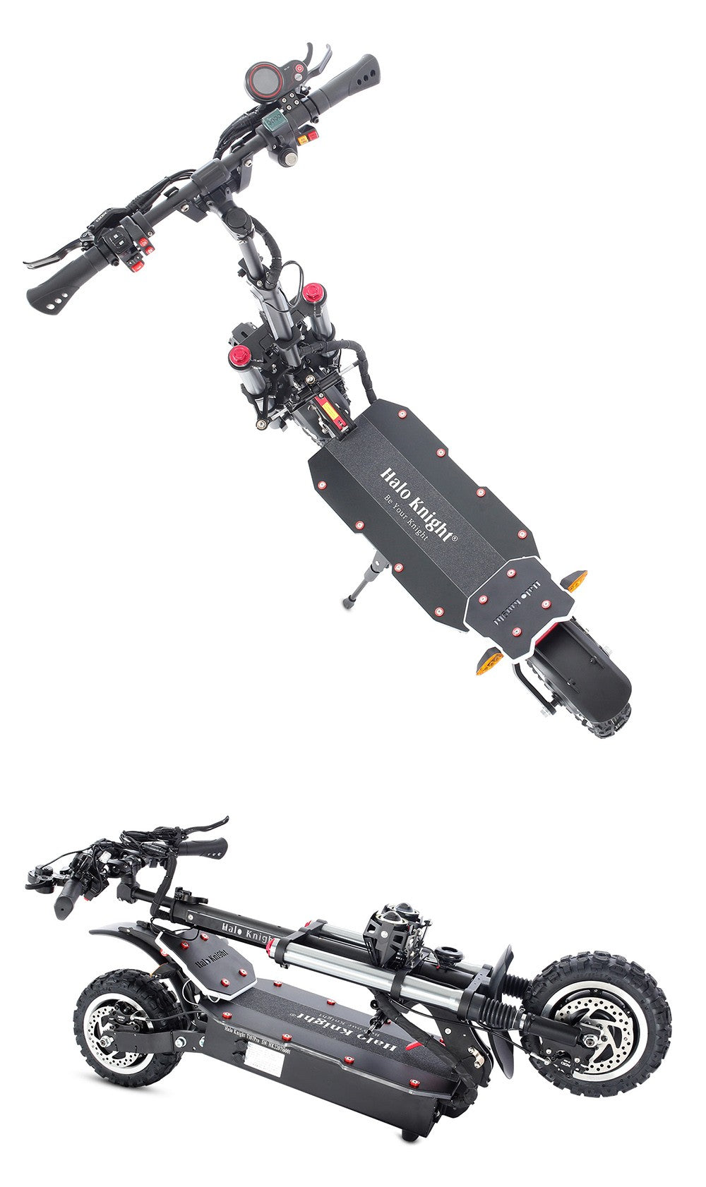 Elektromobilný skúter Halo Knight T107 Pro, 11'' terénne pneumatiky, 3000W*2 dvojitý motor, max. rýchlosť 95 km/h, 60V 38,4Ah batéria, max. dojazd 80 km.