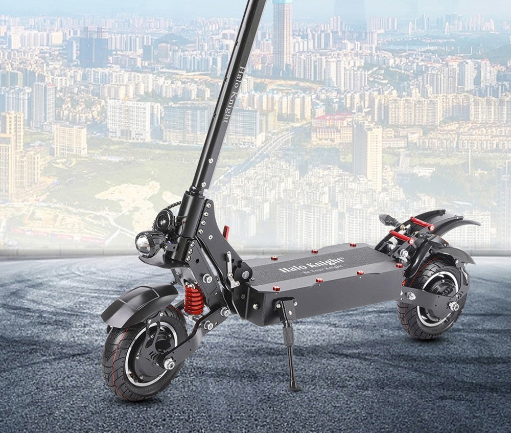 Elektromobilný skúter Halo Knight T108, 10-palcové cestné pneumatiky, motor 1000W*2, maximálna rýchlosť 65 km/h, batéria 52V 28,8Ah, maximálny dojazd 60 km.