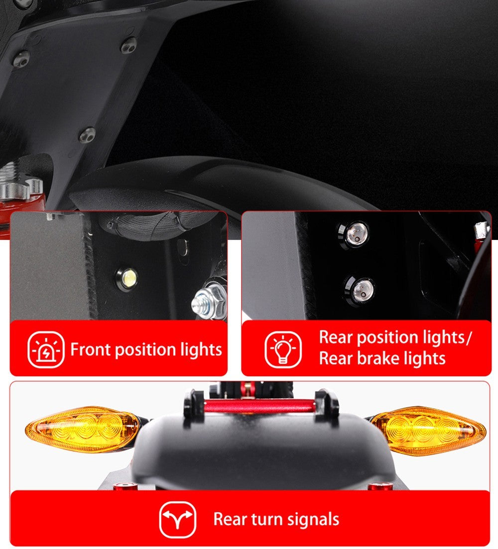 Elektromobilný skúter Halo Knight T108, 10-palcové cestné pneumatiky, motor 1000W*2, maximálna rýchlosť 65 km/h, batéria 52V 28,8Ah, maximálny dojazd 60 km.