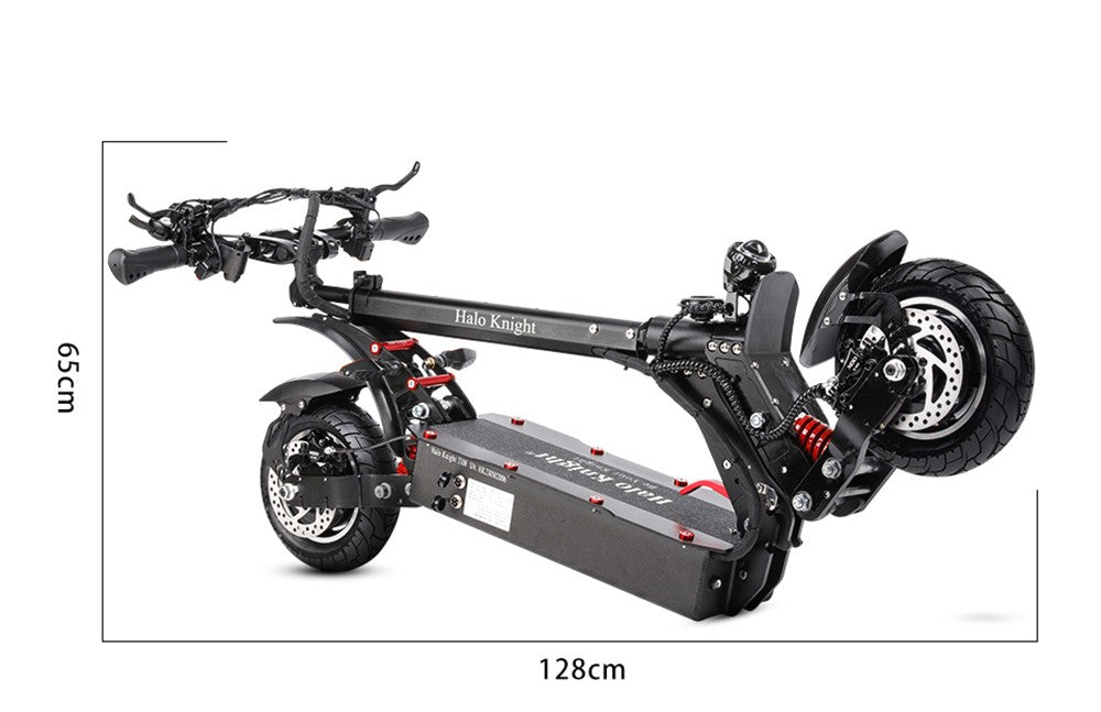 Elektromobilný skúter Halo Knight T108, 10-palcové cestné pneumatiky, motor 1000W*2, maximálna rýchlosť 65 km/h, batéria 52V 28,8Ah, maximálny dojazd 60 km.