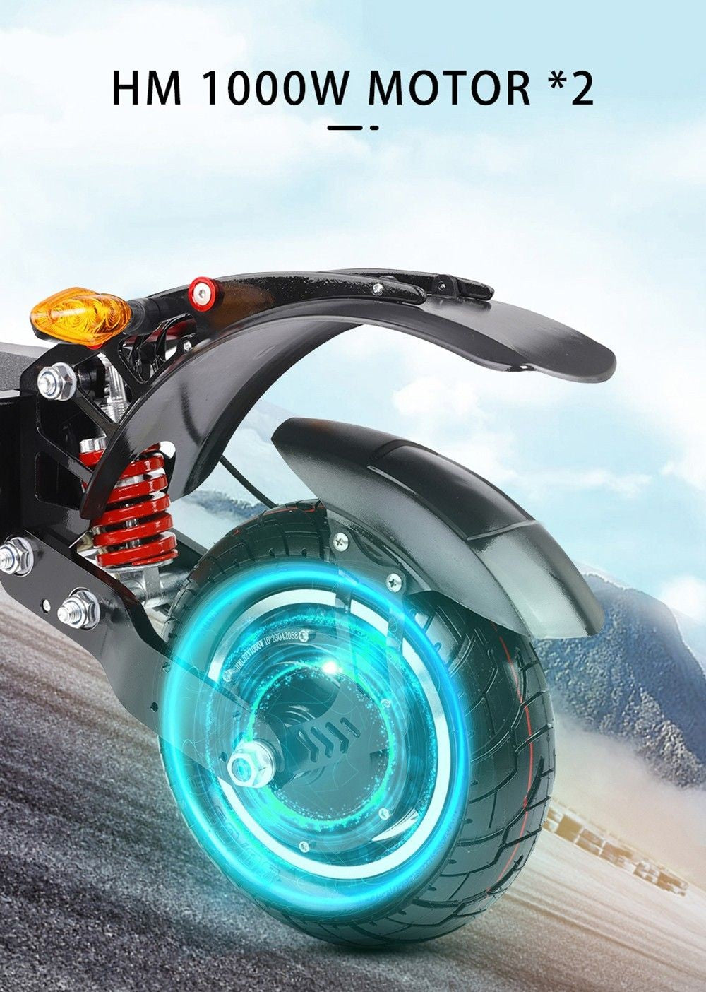 Elektromobilný skúter Halo Knight T108, 10-palcové cestné pneumatiky, motor 1000W*2, maximálna rýchlosť 65 km/h, batéria 52V 28,8Ah, maximálny dojazd 60 km.