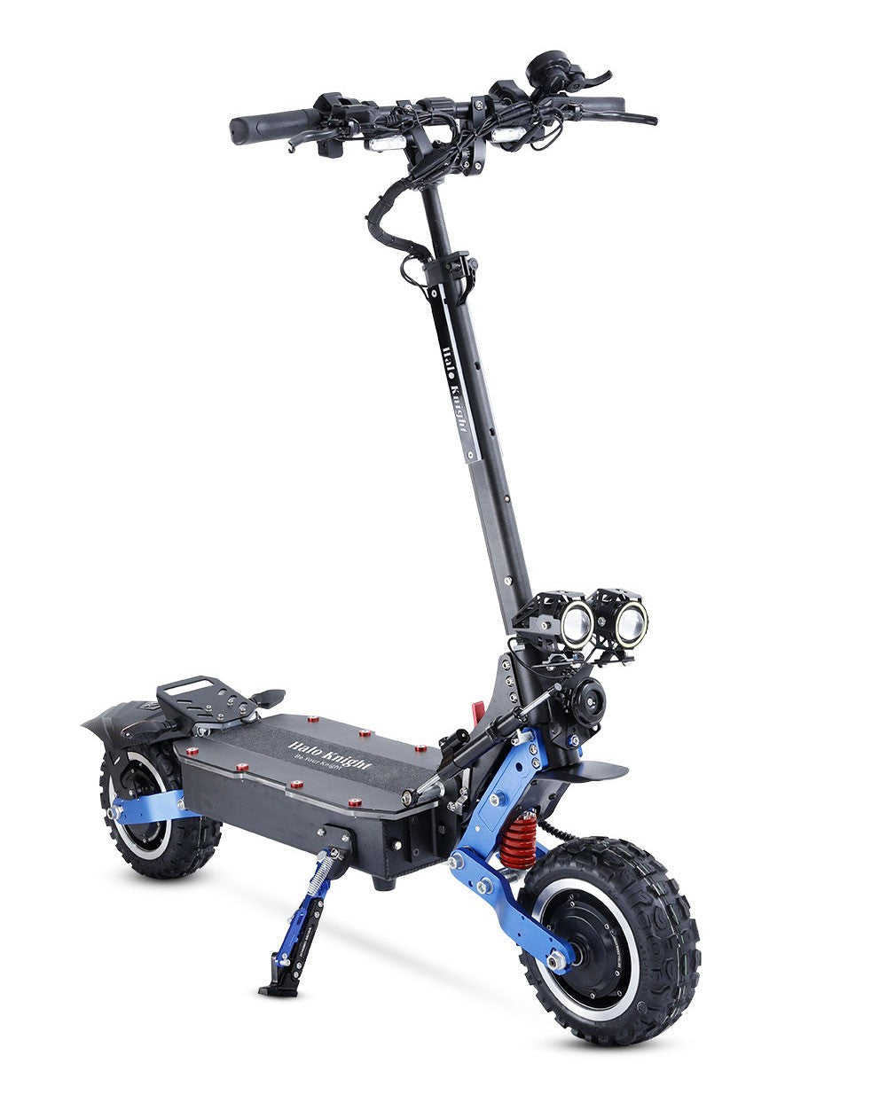 Elektromobilný skúter Halo Knight T108 Pro, 11'' terénne pneumatiky, 2x 3000W motory, max. rýchlosť 95 km/h, 60V 38,4Ah batéria, dojazd 80 km, max. zaťaženie 200 kg, predné a zadné smerové svetlá, vodotesnosť IPX4, dvojité hydraulické brzdy, elektrická brzda.