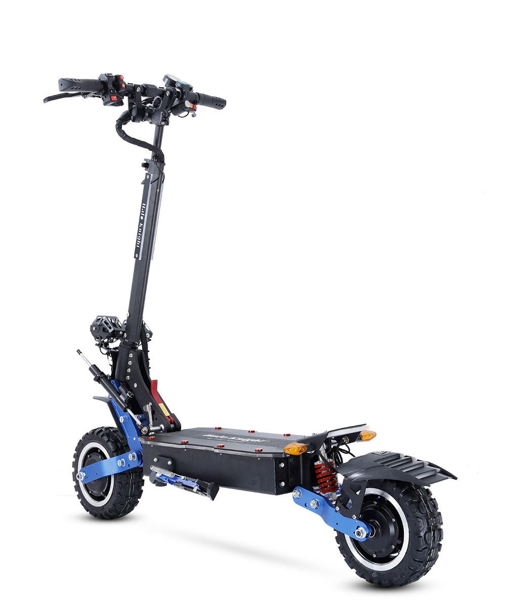 Elektromobilný skúter Halo Knight T108 Pro, 11'' terénne pneumatiky, 2x 3000W motory, max. rýchlosť 95 km/h, 60V 38,4Ah batéria, dojazd 80 km, max. zaťaženie 200 kg, predné a zadné smerové svetlá, vodotesnosť IPX4, dvojité hydraulické brzdy, elektrická brzda.