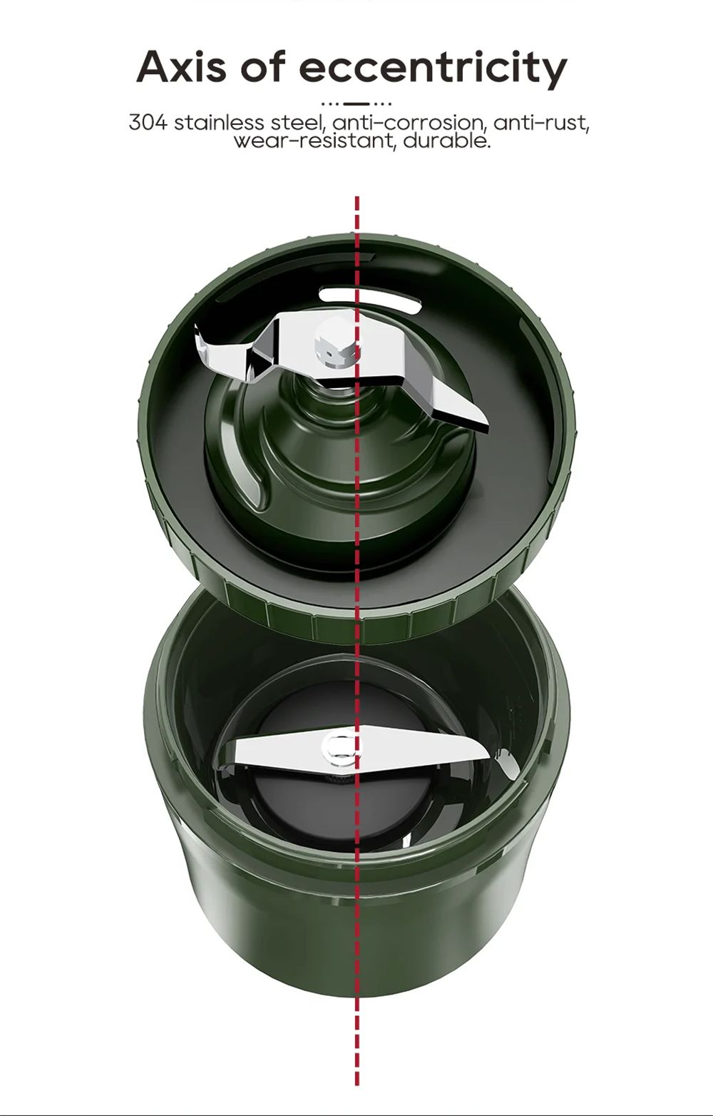 HiBREW G2 3v1 mlynček na kávu, 2000mAh dvojitý pohár, mixér na ovocie, odšťavňovač, mixér, drtič ľadu, na kempovanie alebo cesty