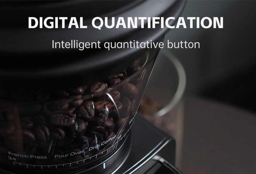 Elektrický mlynček na kávu HiBREW G3, 34 stupňová stupnica, nádoba na 210 g zrn, nádoba na 100 g mletého prášku, 48 mm kužeľové mlecí kamene, funkcia proti statickej elektricite, manuálny/automatický režim