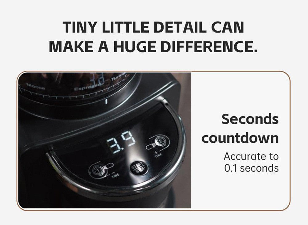 Elektrický mlynček na kávu HiBREW G3, 34 stupňová stupnica, nádoba na 210 g zrn, nádoba na 100 g mletého prášku, 48 mm kužeľové mlecí kamene, funkcia proti statickej elektricite, manuálny/automatický režim