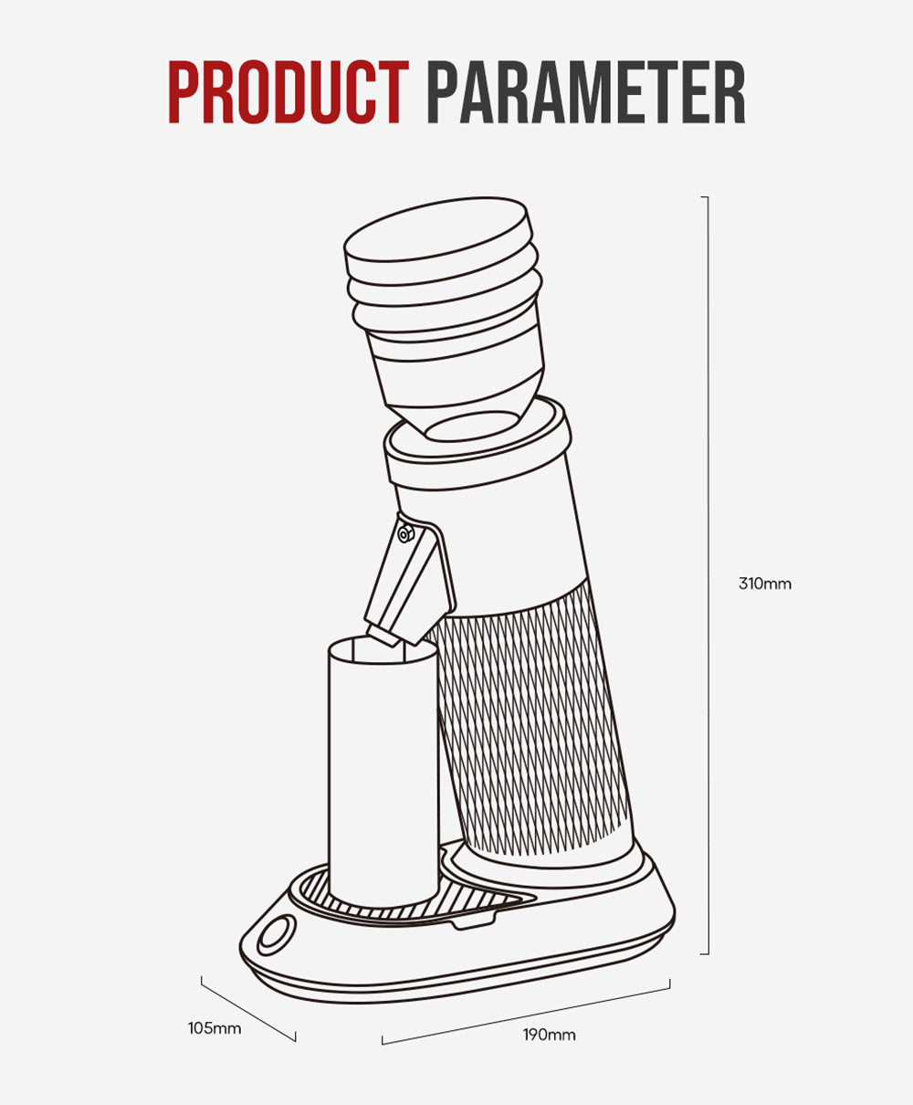 Elektrický mlynček na kávu HiBREW G5, 48mm kužeľové mlecí kamene, 36 stupňov nastavenia hrubosti mletia, vhodný na espresso/tureckú kávu/pour over/mocca/filtrami kávu