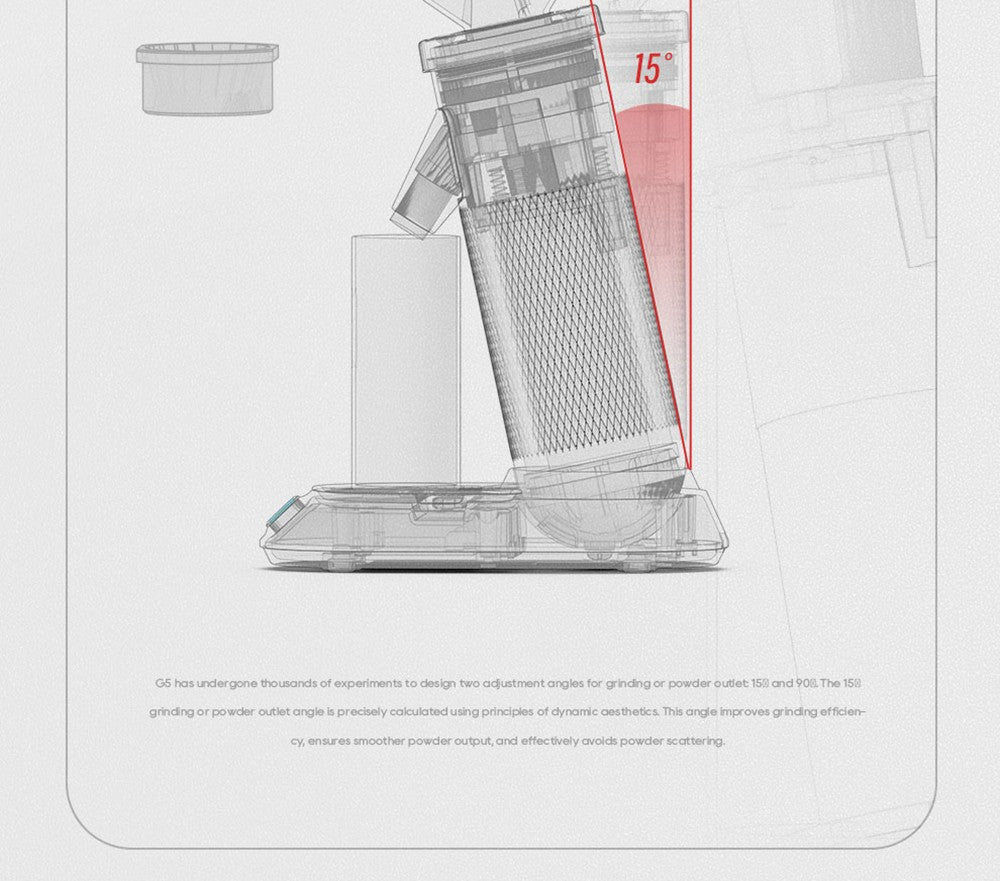 Elektrický mlynček na kávu HiBREW G5, 48mm kužeľové mlecí kamene, 36 stupňov nastavenia hrubosti mletia, vhodný na espresso/tureckú kávu/pour over/mocca/filtrami kávu