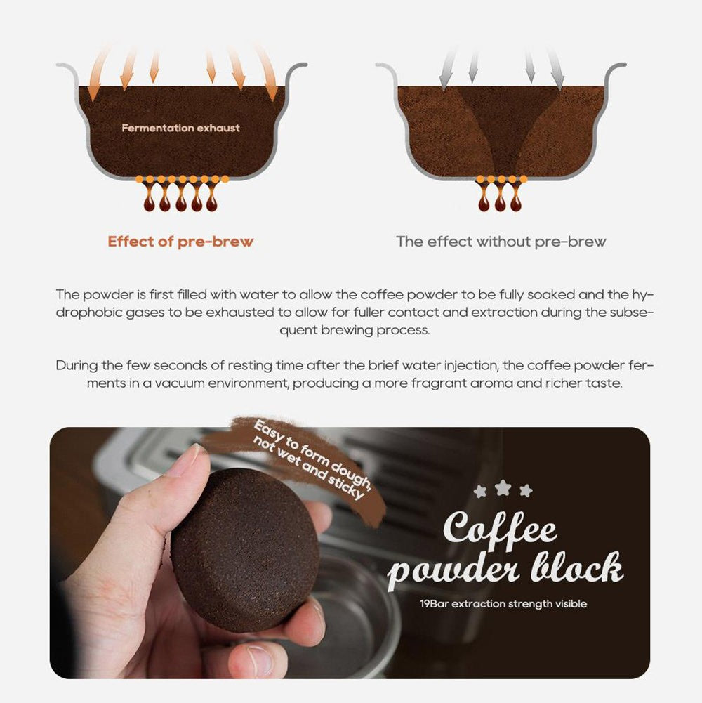 HiBREW H10A poloprofesionálny espresso kávovar, tlak 19 bar, mliečny penyovač, nastaviteľná teplota, 58mm tamper na kávu, 350ml nádobka na mlieko, vyhrievací podstavec na šálky, výrobník studeného/teplého kávového nápoja