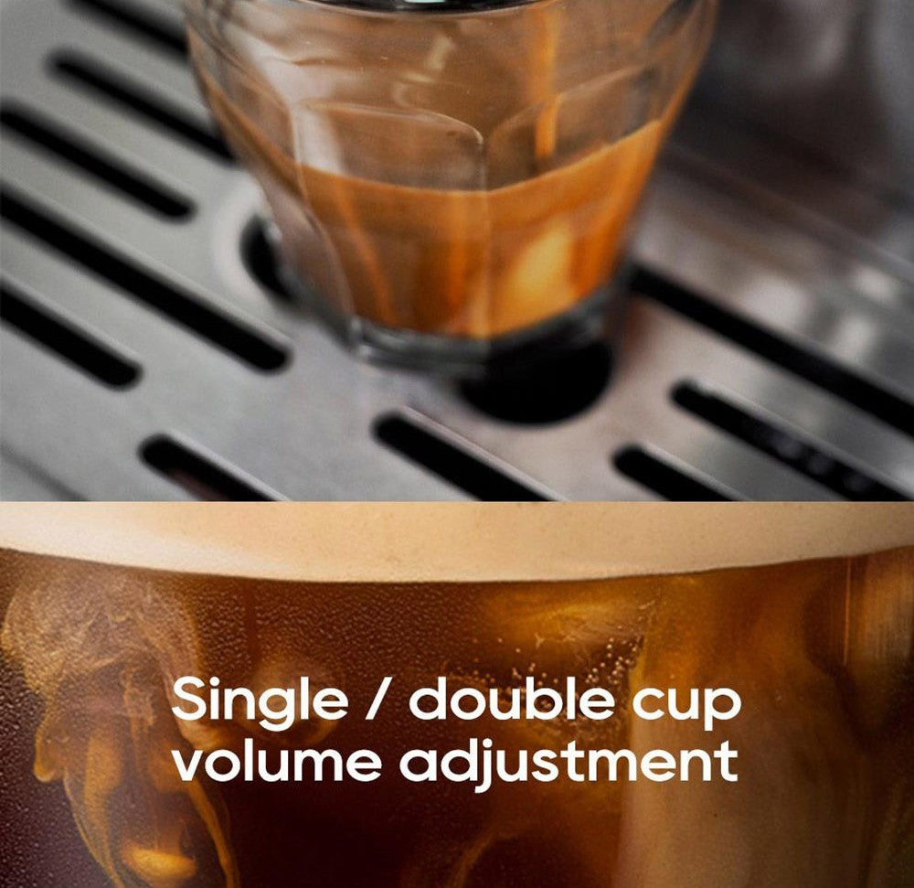 HiBREW H10A poloprofesionálny espresso kávovar, tlak 19 bar, mliečny penyovač, nastaviteľná teplota, 58mm tamper na kávu, 350ml nádobka na mlieko, vyhrievací podstavec na šálky, výrobník studeného/teplého kávového nápoja