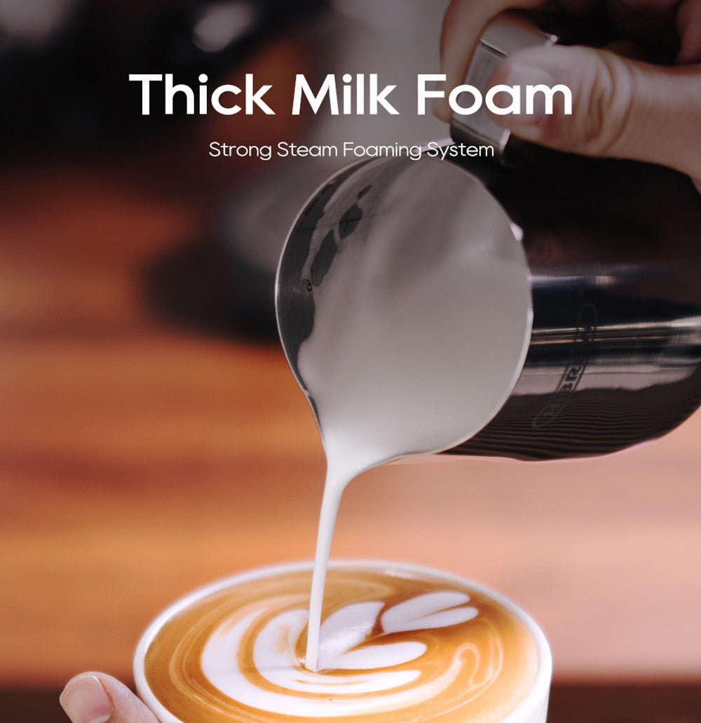 Espresso kávovar HiBREW H10B, tlak extrakcie 20 bar, poloautomatický, nastaviteľná teplota a objem šálku, 51mm hliníková rukoväť, 1,3l odnímateľná nádrž na vodu, strieborná