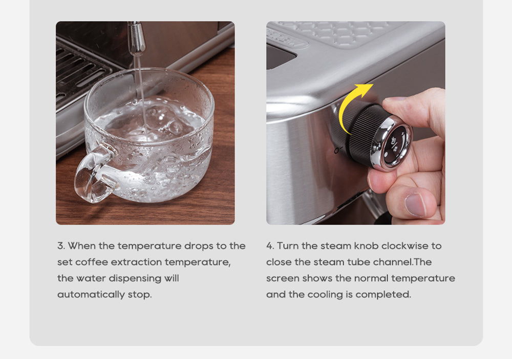 Espresso kávovar HiBREW H10B, tlak extrakcie 20 bar, poloautomatický, nastaviteľná teplota a objem šálku, 51mm hliníková rukoväť, 1,3L odnímateľná nádrž na vodu, strieborná