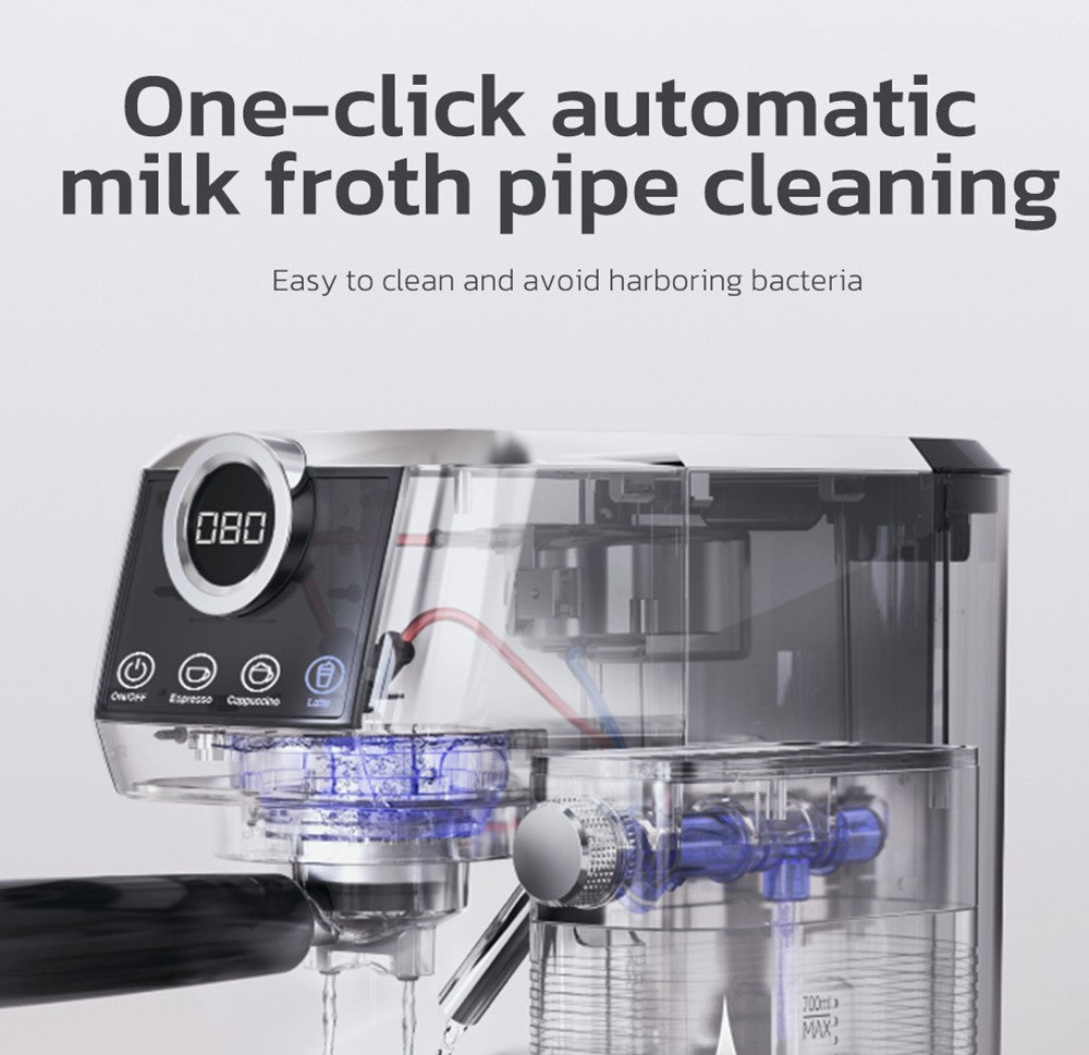 HiBREW H13A 3 v 1 polautomatický kávovar, 6 režimov kávy, extrakčný tlak 20 barov, odnímateľná nádrž na vodu s objemom 1,3 l, 51mm hliníková rukoväť, systém s dvojitým bojlerom, 3 nastaviteľné teplotné úrovne