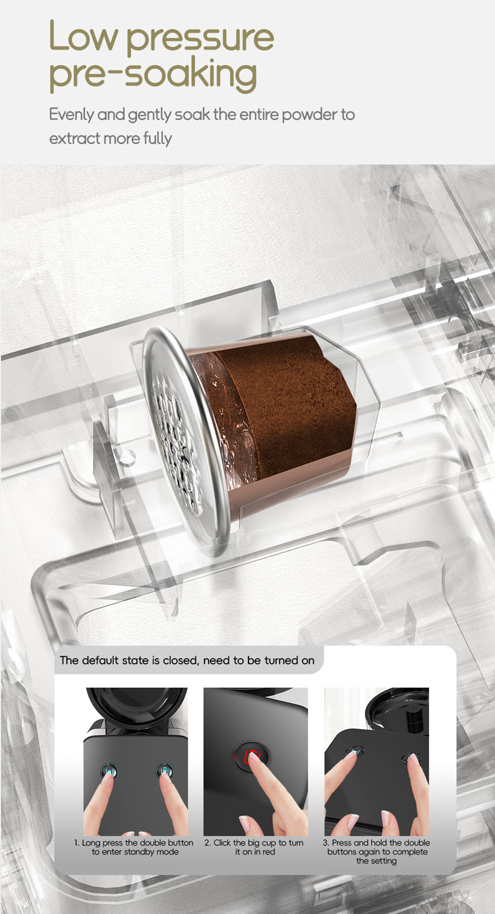 Kávovar HiBREW H15 na kapsle NES, 20 bar vysokého tlaku, odnímateľná nádobka na mlieko, nastaviteľná teplota a objem.